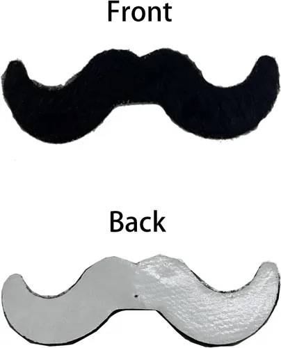 Vista 3 de 36 piezas de bigotes falsos, autoadhesivos, novedad, bigote, fiesta, suministros para fiesta de máscaras