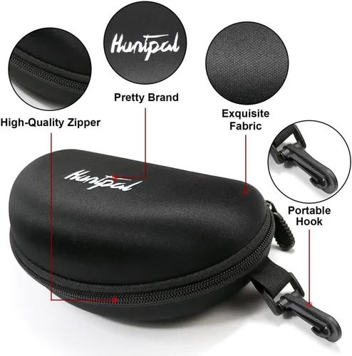 Vista 4 de HUNTPAL Gafas de disparo de seguridad para caza con 4 lentes intercambiables, protección ocular resistente a impactos y arañazos, gafas de medio