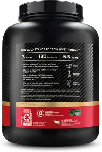 Vista 10 de Optimum Nutrition Gold Standard 100% proteína de suero en polvo, mantequilla de maní y chocolate, 5 libras (el embalaje puede variar)