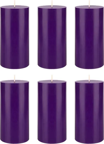 Vista 35 de Mega Candles 1 vela de pilar negra sólida sin perfume, vertida a mano, vela de cera de alta calidad de 3 x 6 pulgadas, decoración del hogar, spas