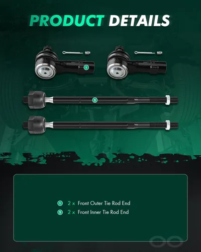 Vista 3 de SCITOO 4 unids Kit de suspensión delantera interior barra de acoplamiento extremo exterior de barra de acoplamiento final Fit 2013 2014 2015 2016