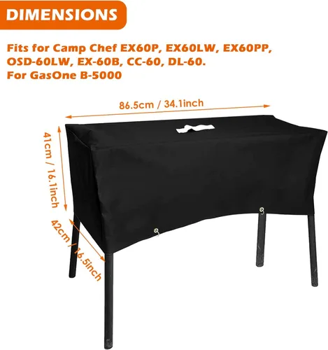 Vista 3 de Grisun Cubierta para estufa de patio para estufa Camp Chef de 2 quemadores, cubierta de parrilla para estufa Camp Chef EX60P, EX60LW, EX60PP, EX60B