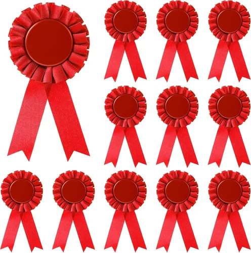 Vista 11 de Cinta de premio en blanco de 12 piezas, premio de premio de 1er lugar, medalla de roseta, cinta de participación de reconocimiento de victoria