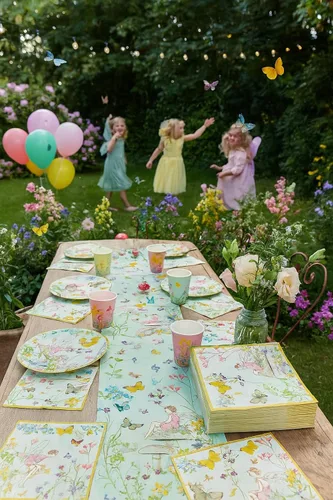 Vista 10 de Talking Tables Banderines de hadas Ideal para fiestas de té de niñas, cumpleaños y decoración rosa, papel, 3M