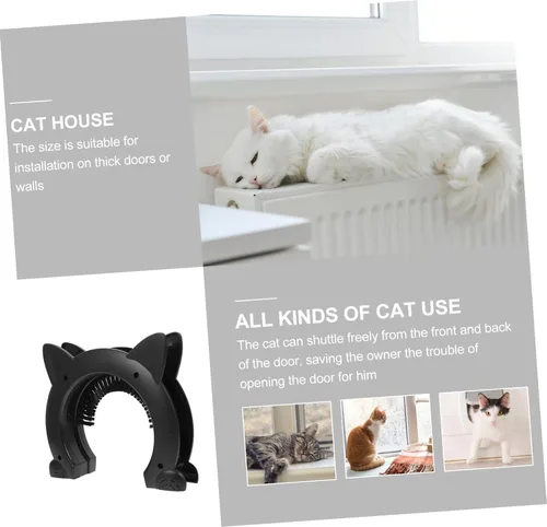 Vista 7 de Happyyami Two-Way Cat Door Brushed Design for Indoor Cat Door for Your Home