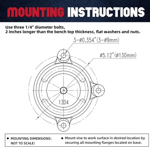 Vista 6 de Forward 1304 - Tornillo de banco de 4 pulgadas de hierro dúctil para el hogar, tornillo de banco de 4" para el propietario de la casa con yunque