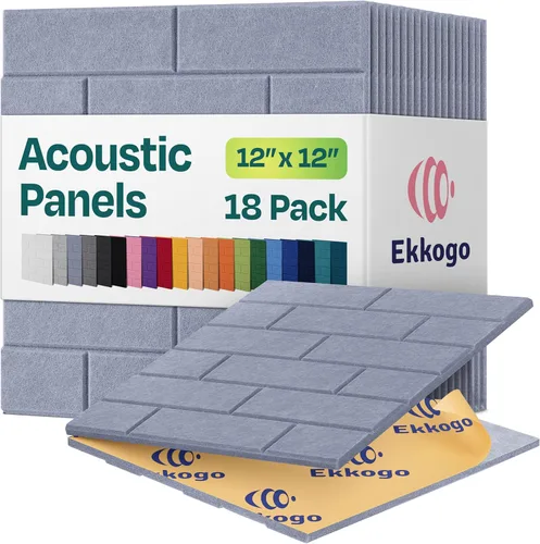 Vista 20 de Paquete de 12 paneles acústicos con aislamiento de sonido para paredes 12 x 12 x 0.4 pulgadas Paneles decorativos para amortiguación de sonido