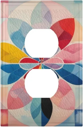 Vista 136 de Cubiertas decorativas para interruptor de luz de arte BOHO, figura abstracta de 1 gang, salida basculante, placa frontal decorativa del interruptor