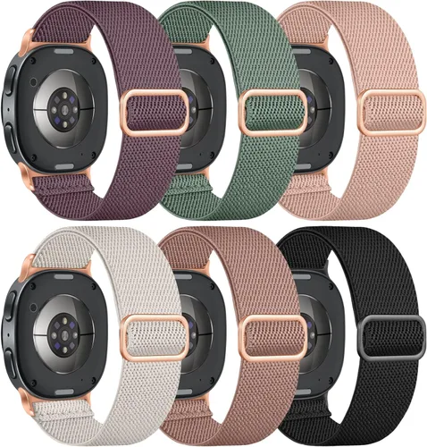 Easuny 6 Pack de Correas Elásticas Compatibles con Samsung Galaxy Watch 8 Banda 40mm 44mm, Correa de Bucle Samsung Galaxy Watch 8 Classic 46mm,