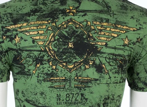 Vista 8 de Xtreme Couture by Affliction Camiseta para hombre Connect Eagle Wings Verde