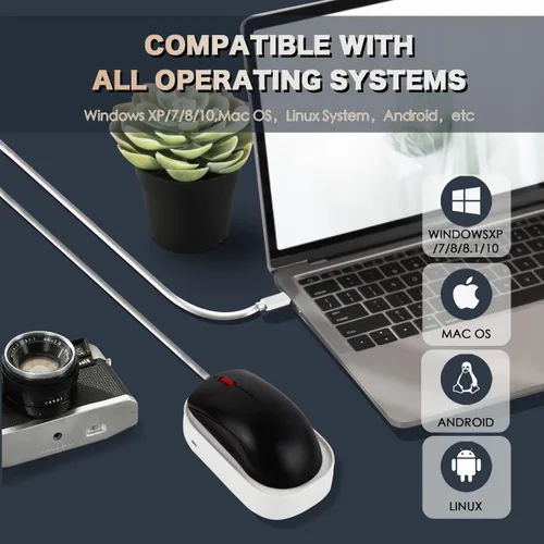 Vista 4 de Mouse Jiggler, simulador de movimiento de mouse indetectable para despertar de computadora portátil, mantiene la PC activa, sin software, sin