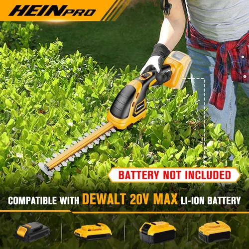 Vista 2 de HEINPRO Cortasetos Inalámbrico Compatible con Batería DEWALT 20V MAX (Sin Batería), Cortasetos Eléctrico Inalámbrico, Recortadora de Césped