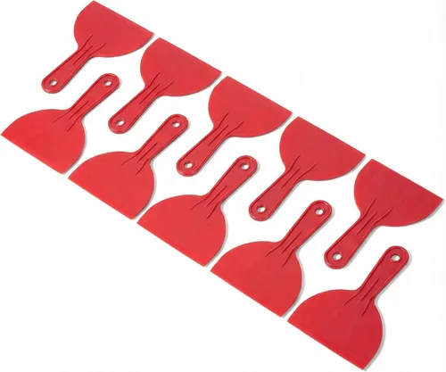Vista 11 de Bates - Juego de 6 cuchillos de masilla de plástico, raspador de pintura, herramienta de spackle y esparcidor Rojo