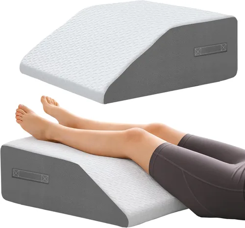 Vista 9 de Almohada de cuña para dormir, cuña de cama de 12 pulgadas después de la cirugía, alivio del dolor de espalda, almohada de espuma viscoelástica, cuña