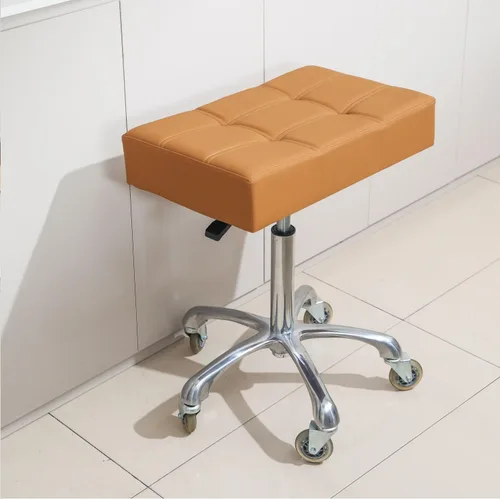 Vista 12 de Kaleurrier Taburetes resistentes con ruedas, taburete ajustable de altura sin respaldo de 400 libras, taburetes giratorios para mostrador, bar