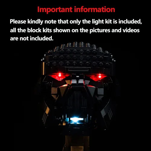 Vista 2 de Kyglaring Kit de iluminación LED diseñado para Lego Star Wars Dark Trooper Helmet 75343 Kit de construcción modelo, sin juego de Lego