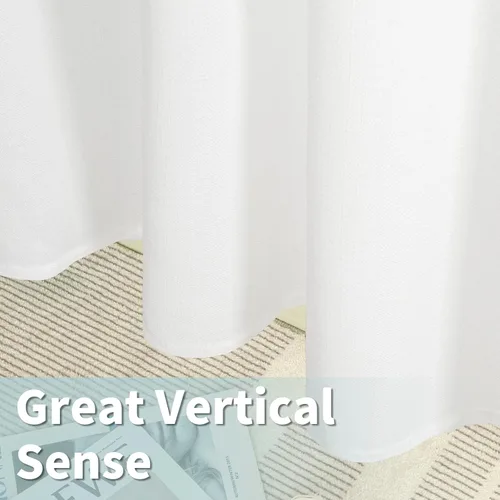 Vista 6 de LAMIT Cortinas de Lino Blancas Semitransparentes para Dormitorio, Paneles Filtrantes de Luz, Cortinas de Lino con Ojales de Protección de Privacidad