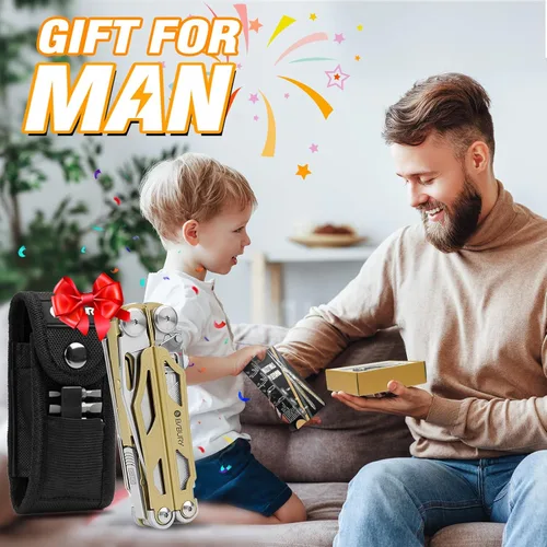 Vista 8 de BIBURY Alicates multiherramienta Pro BI2045, multiherramienta de acero inoxidable 31 en 1 con cortadores de alambre reemplazables y sierra, juego