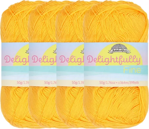 Vista 14 de JubileeYarn - Ovillo de hilo deliciosamente fino, 1.76 oz/madeja de rayón de bambú, color rosa polvo, 4 madejas