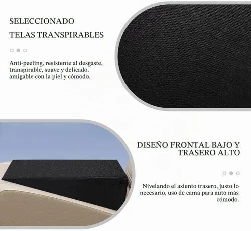 Vista 3 de Cojín de nivelación de cuña de asiento automático, cómodo cojín ergonómico de espuma para asiento de automóvil, diseño en ángulo, almohadilla de 1pcs