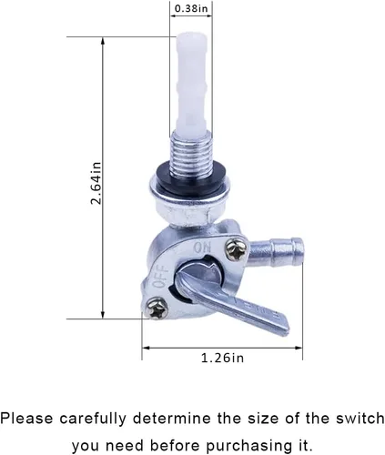 Vista 5 de ZLKSKER Interruptor de válvula de cierre de combustible M10X1.25, pieza del tanque de combustible del motor del generador/de gas
