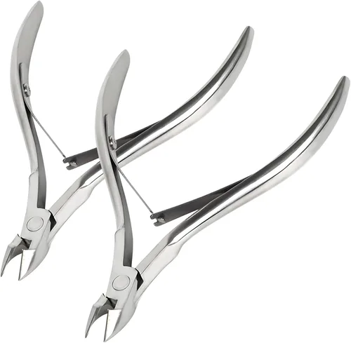 2 paquetes de cortadoras de cutículas de uñas, cortador profesional de cutículas de acero inoxidable con doble resorte, herramientas de manicura