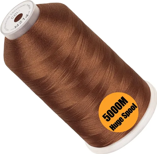 Vista 50 de New Brothread - Bobina única de 5000 m de hilo de poliéster para máquina de bordar 40WT para máquinas comerciales y domésticas - Rojo ámbar