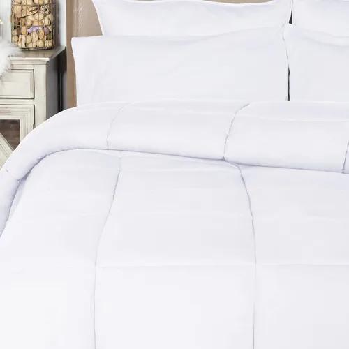 Vista 7 de Superior Edredón de microfibra cepillada sólida, ropa de cama alternativa al plumón, reversible, peso medio, esponjoso, decorativo, funda