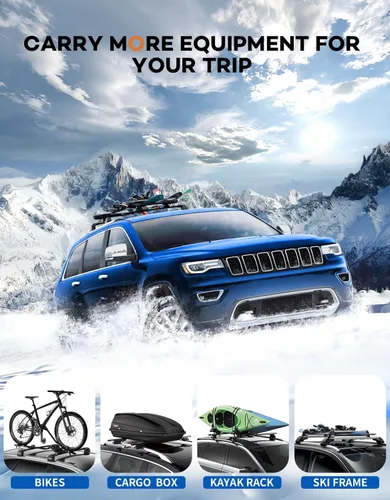 Vista 7 de Wonderdriver Barras Transversales para Techo de Alta Resistencia 260 lbs con Cerradura Compatibles con Jeep Grand Cherokee 2011-2021