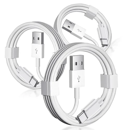 Vista 7 de Paquete de 2 cables de coche CarPlay para iPhone 17 Air/15/16 16e 15 Pro Max 15 Plus USB A a USB tipo C cable de datos, iPad 10ª generación, Samsung