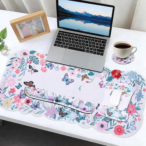 Vista 7 de MEGREZ Alfombrilla ergonómica de espuma viscoelástica con reposamuñecas Blanco