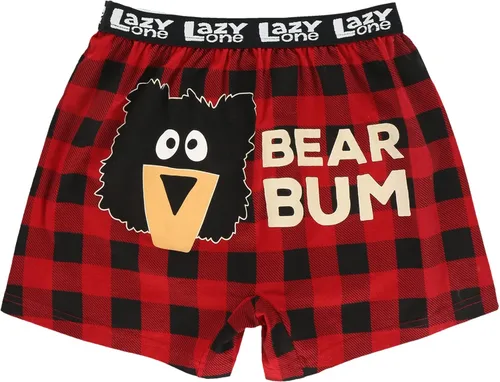 Lazy One Divertidos boxers de animales, novedosos bóxers, ropa interior humorística, regalos de broma para hombres, divertidos boxeadores de oso
