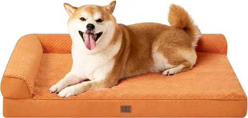 Vista 14 de EHEYCIGA Cama ortopédica para perros de tamaño mediano, cama de espuma viscoelástica para perros con funda extraíble lavable, sofá impermeable