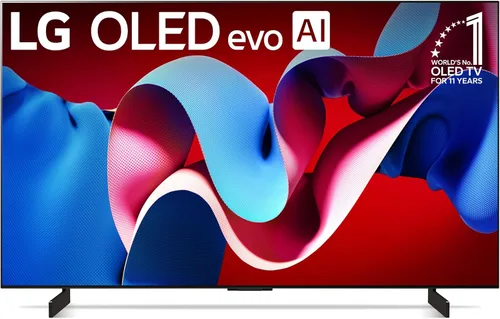 LG OLED evo serie C4 televisor inteligente 4K de 42 pulgadas con procesador AI y Alexa integrado, pantalla plana con control remoto Magic