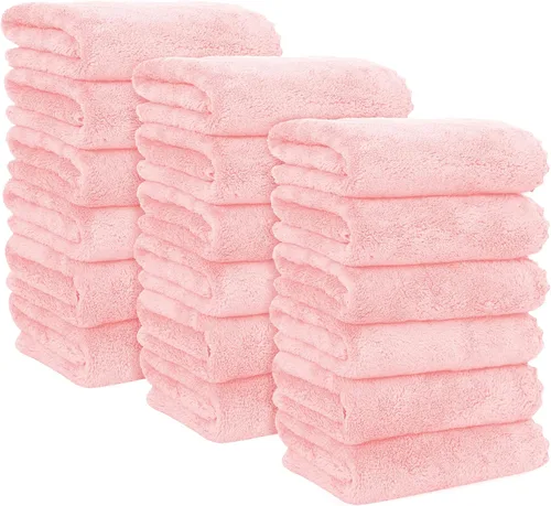 Vista 12 de MOONQUEEN Paquete de 6 toallas de mano de alta calidad, secado rápido, toallas de microfibra de terciopelo coral altamente absorbentes, multiusos