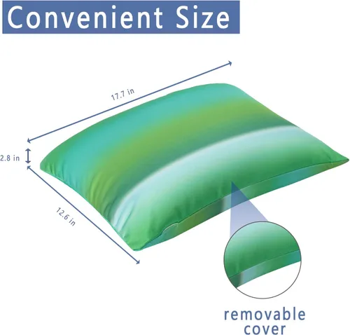 Vista 5 de Almohada blanda de microcuentas para el cuello, con funda extraíble de 16 y 12 pulgadas, almohada suave de viaje para cama corporal, almohada