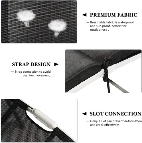 Vista 8 de COSTWAY Sillón plegable para exteriores, sillón reclinable ligero con cojín, color negro