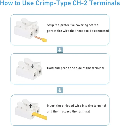 Vista 5 de Adaptador de fuente de alimentación de 12 V, 2 A, convertidor de 24 W CA/CC de 100 V-240 V a 12 voltios y extremos de cable desnudo + terminales