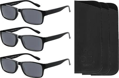 Yogo Vision Reader Sunglasses for Men and women UV400 Tinted Reading Sunglasses 3-Pk