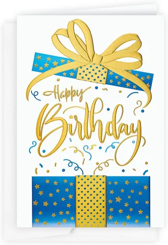 The Gallery Collection, Paquete de 1 tarjeta, tarjeta de cumpleaños con sobre forrado de aluminio (Blow the Lid Birthday)