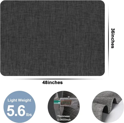 Vista 8 de AiBOB Alfombrilla para silla de oficina para suelo de madera dura y baldosas, 36" x 48" resistente para computadora y silla de escritorio