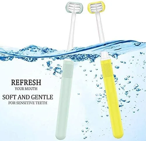 Vista 6 de Cepillo de dientes para niños, cepillo de dientes suave para niños, suave para el cuidado completo de los dientes y las encías, paquete de 2