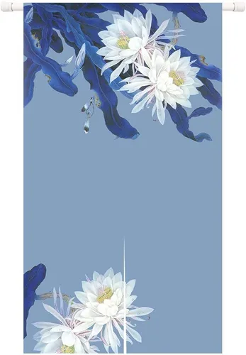 Vista 10 de Ofat Home Cortina japonesa Noren para puerta, tapiz de orquídea china y pájaro, cortinas opacas para puerta, panel de decoración de pared, beige