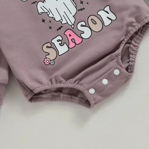 Vista 113 de Adobabirl Traje de Halloween para bebé, sudadera de fantasma, calabaza, mameluco, suéter de gran tamaño, lindo para otoño e invierno Bota Scootin