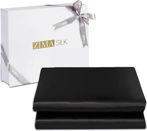 ZIMASILK Sábana bajera ajustable 100% seda morera 19 Momme, sin costuras, con bolsillo profundo, suave, sedosa e hipoalergénica para un sueño de