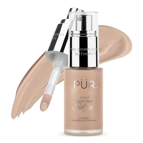 Vista 8 de PÜR MINERALS 4-in-1 Love Your Selfie Foundation & Concealer - Longwear Full Coverage Liquid Makeup Foundation with Hydrating Blend for