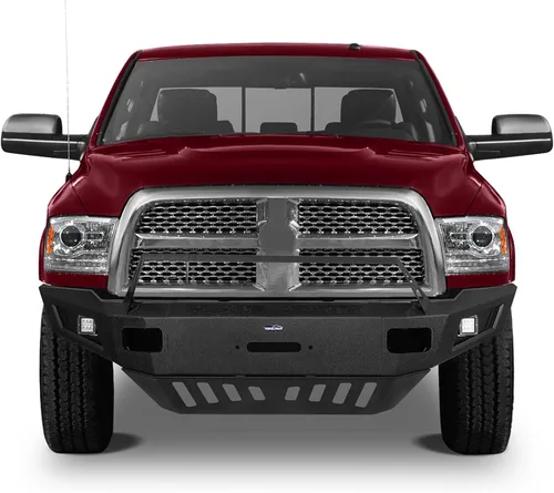 Vista 2 de Hooke Road Combo de parachoques delantero y trasero Ram Offroad 10-18 para parachoques Dodge Ram 2500 2010-2018 con placa de cabrestante y placa