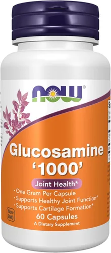 NOW Suplementos, glucosamina '1000', con certificación de suplemento dietético UL, 0.04 oz por cápsula, 60 cápsulas vegetales