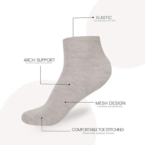 Vista 7 de Cotton Socks Pack Of 24 And 36 Crew, Ankle & No Show Styles for Kids & Adults, Cushioned Comfort