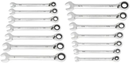 Vista 6 de GEARWRENCH Juego de llaves de trinquete reversibles SAE de 10 piezas de 90 dientes y 12 puntos 86658